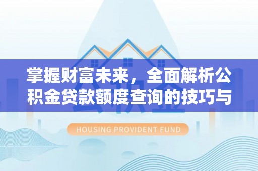 新园掌握财富未来，全面解析公积金贷款额度查询的技巧与策略