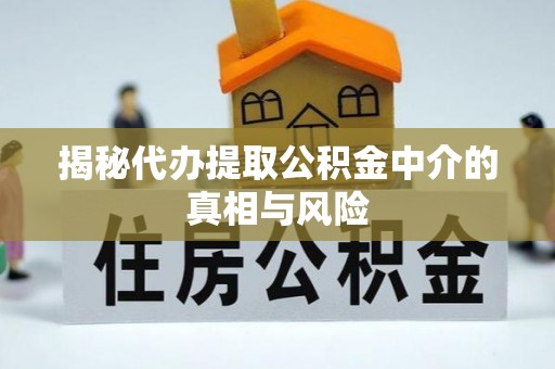 新园揭秘代办提取公积金中介的真相与风险