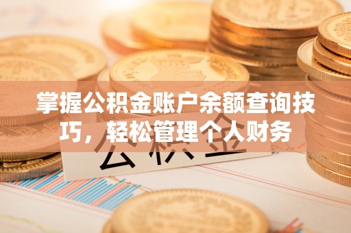 新园掌握公积金账户余额查询技巧，轻松管理个人财务