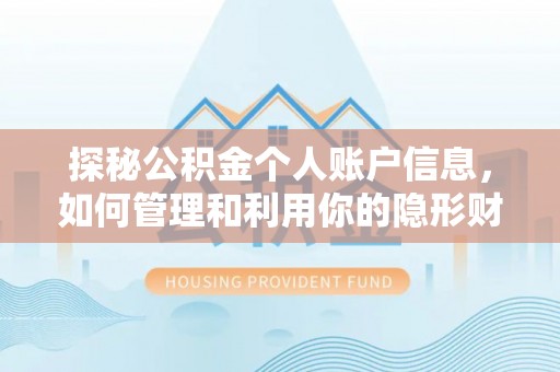 新园探秘公积金个人账户信息，如何管理和利用你的隐形财富