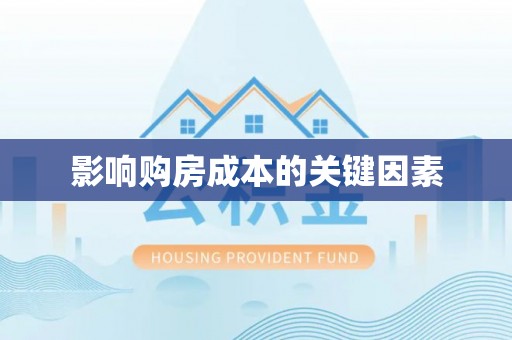 新园影响购房成本的关键因素