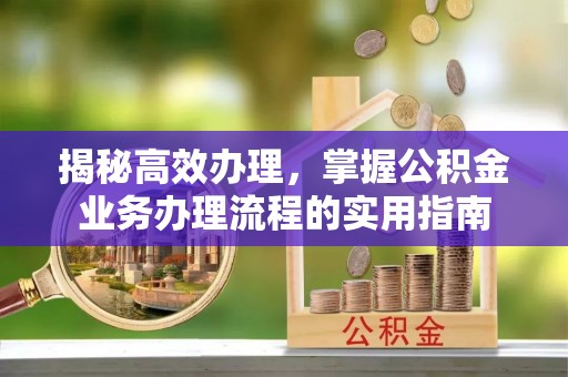 新园揭秘高效办理，掌握公积金业务办理流程的实用指南