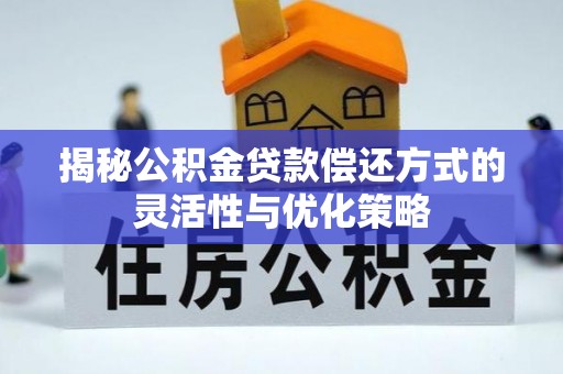 新园揭秘公积金贷款偿还方式的灵活性与优化策略