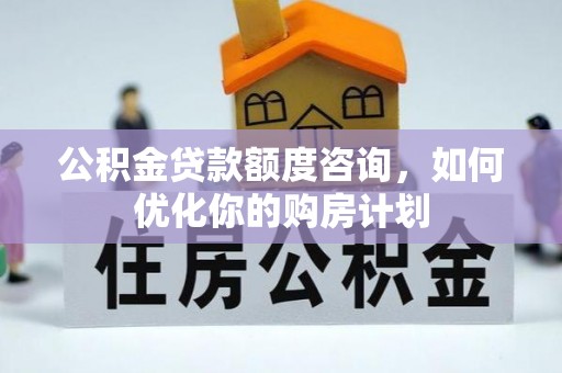 新园公积金贷款额度咨询，如何优化你的购房计划