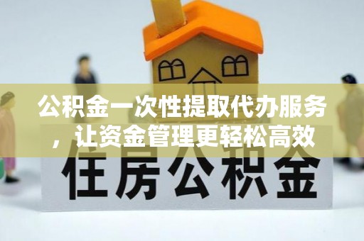 新园公积金一次性提取代办服务，让资金管理更轻松高效
