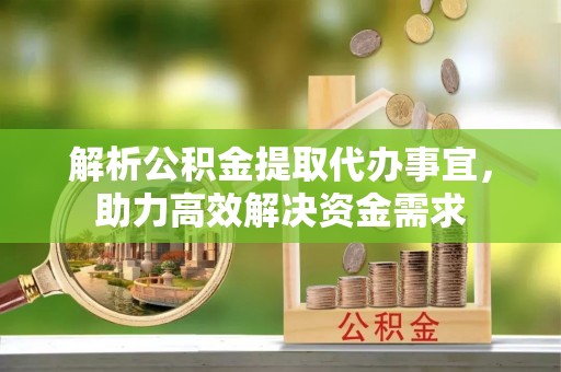 新园解析公积金提取代办事宜，助力高效解决资金需求