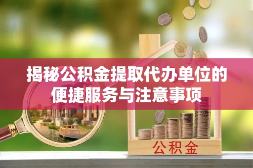 新园揭秘公积金提取代办单位的便捷服务与注意事项